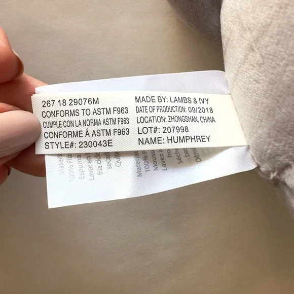 NEW Bedtime Originals Humphrey‎ Choo Choo Gray Plush Elephant-Stuffed Animal - Picture 9 of 15